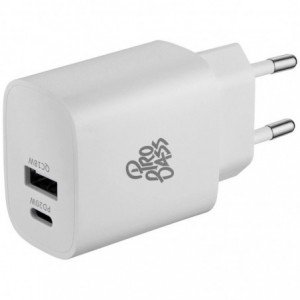 Pro Bass RapidCharge Series 20W+18W Dual USB and Type-C Wall Charger- White
