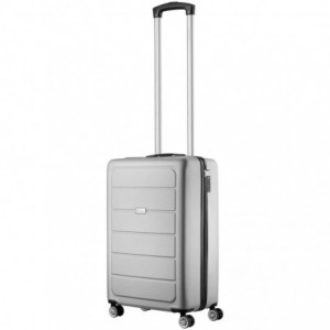 Travelwize Maple ABS 55cm 4-Wheels Spinner Luggage Silver