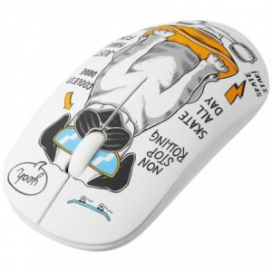Volkano Tag Series 2.4G Wireless Optical Mouse with Nano USB and Type-C Receiver - Pug