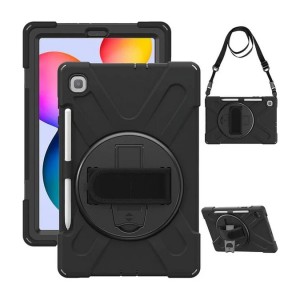 Tuff-Luv - Armour Jack Rugged Case and Pen Holder - Compatible with the Samsung S6 Lite (Model: P625) - Black (5056560419429)