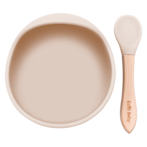 Silicone Suction Bowl and Spoon Set - Ivory