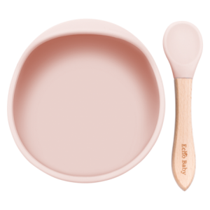 Silicone Suction Bowl and Spoon Set - Rose