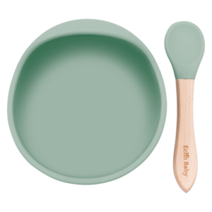 Silicone Suction Bowl and Spoon Set - Sage