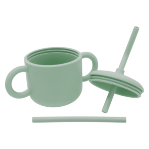 Silicone Training Cup with Straw - Sage