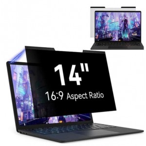 Tuff-Luv - Magnetic and Removable Privacy 14" (16:9 Aspect Ratio) Laptop (Magnetically attaches to laptop screen) Due to Hygenic Reasons once opened- we cannot take these back - Please double check si
