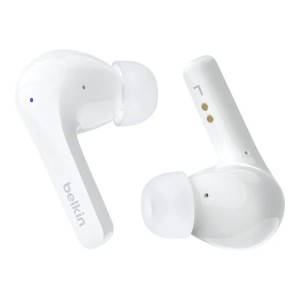 Belkin - SoundForm Motion True Wireless Earbuds - White - Extended battery life gets up to9 hours of non-stop playtime with an additional 24 hours with wireless charging casE (745883858002)
