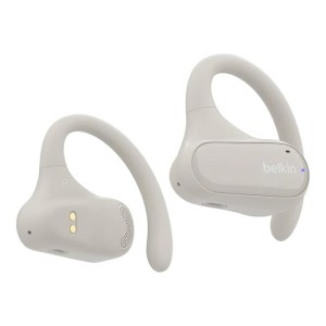 Belkin - SoundForm Breeze Open Ear True Wireless Earbuds - Cream/Sand - Extended battery life brings 8 hours of nonstop playtime- with an additional 18 hours of battery life in the charging case?