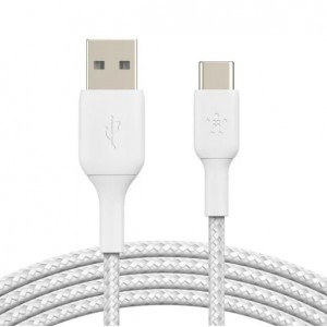 Belkin - BoostCharge USB-A to USB-C Braided Cable 3 Meters - White