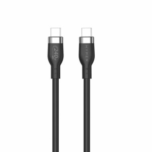HyperJuice/Targus Silicone USB-C to USB-C - 240Watt  1 Meter Charging Cable - Black (6941921149512)