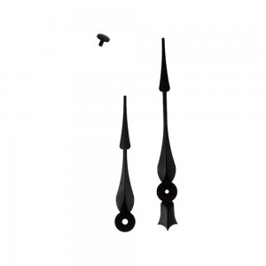Ornate Gothic Clock Hands Set – Black Spear-Leaf Design