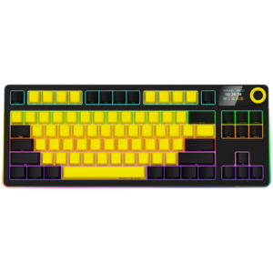 LORGAR KBP70TKLW- Wireless TKL Mechanical Gaming Keyboard Pro- Black/yellow- EN layout