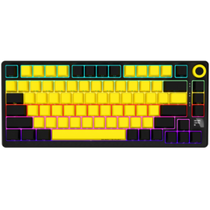 LORGAR KBP7075W- Wireless 75% Mechanical Gaming Keyboard Pro- Black/yellow- EN layout