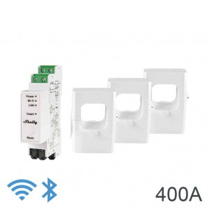 Shelly Pro 3EM-400A 3-Phase Electricity Monitor with Three 400A Clamps