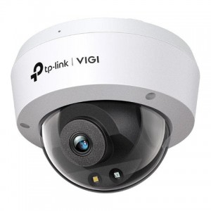 TP-Link VIGI 5MP Full-Color Dome Network Camera- IR/White Light- True WDR- PoE/12V DC- 4 mm Fixed Lens- Built-In Microphone- micro-SD Slot- IK10- IP67