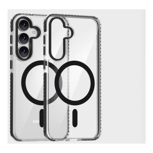 Tuff-Luv - Magnetic Mobile Case Compatible with  Samsung Galaxy S25 - Clear/Black (5056560420388)