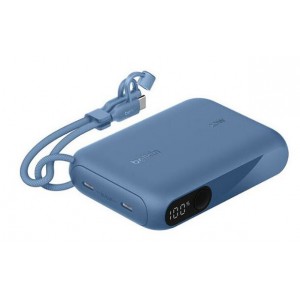 Belkin - BoostCharge Slim USB-C Power Bank - 10 000mAh w/ 2 USB-C Ports - Detachable USB-C cable included - Digital Battery Display - 20 Watt Charging for iPhone 16- 15- Plus- Pro- Pro Max- Samsung Ga