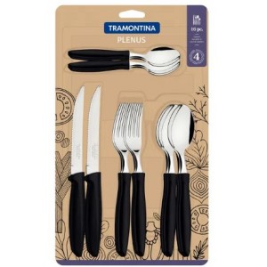 Tramontina Cutlery Tableware Set Plenus 16PC Black