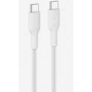 Belkin - Eco Braided USB-C to USB-C Cable (1Meter 240W) - Soft- Flexible Fast-Charging Cable- Type C Charger Cord for iPhone 16- Galaxy S25- Pixel 9- MacBook- iPad Pro- &amp; More - White