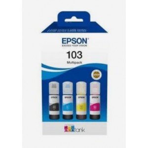Epson 103 Ecotank 4-colour Multipack. Black 4500 pages Colour 7500 pages  @ 5% coverage each.