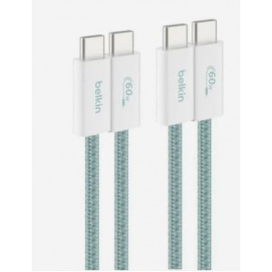 Belkin - USB-C to USB-C 60 Watt Braided Cable 1.5 Meter - Green -  2 Pack