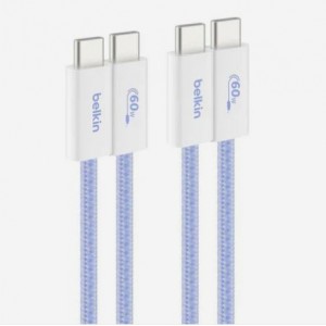 Belkin - USB-C to USB-C 60 Watt Braided Cable 1.5 Meter - Blue -  2 Pack