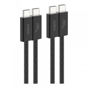 Belkin - USB-C to USB-C 60 Watt Braided Cable 1.5 Meter - Black -  2 Pack