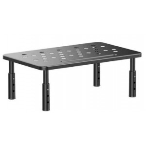 Tuff-Luv - Adjustable Monitor Stand/Riser - 3 Height Levels - Fits Monitors 20"/22"/24"/27" - Black (Max Load Capacity 20 Kg)