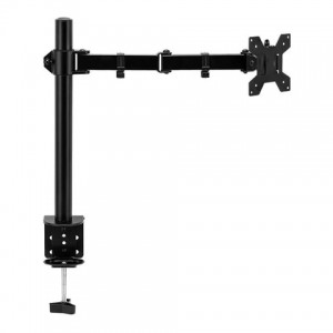 Tuff-Luv Single Adjustable Monitor Stand Swing Arm Compatible with 13" - 32" Screens – Full Motion- 9kg Load- 75x75mm &amp; 100x100mm VESA Mount - Black