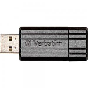 VERBATIM 64GB PINSTRIPE USB2.0 FLASH DRIVE (BLACK)