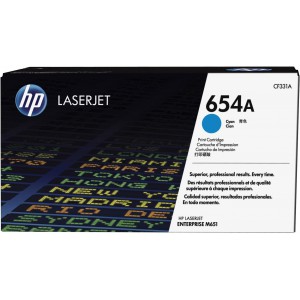 HP 654A Color LaserJet M651 CYAN PRINT CARTRIDGE.