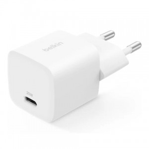 Belkin USB-C Plug 25Watt Charger with PPS for Apple iPhone 16 Series- iPad Pro- Samsung Galaxy S25- Nintendo Switch- &amp; More - White (745883906482)