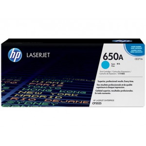 HP 650A COLOR LASERJET CP5525 CYAN PRINT CARTRIDGE.