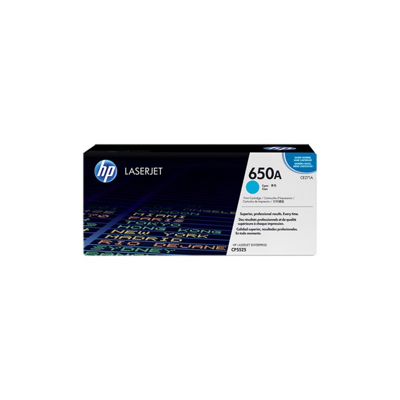 HP 650A COLOR LASERJET CP5525 CYAN PRINT CARTRIDGE.