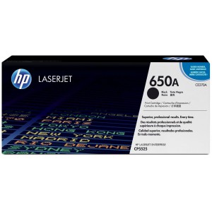 HP 650A COLOR LASERJET CP5525 BLACK PRINT CARTRIDGE.