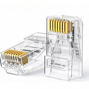 UGreen Cat6 RJ45 Modular Plugs (50 Pcs)–Transparent with Gold Contacts