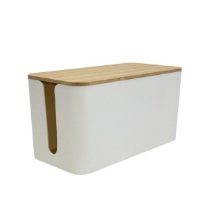Cable Cord Concealing Box with Bamboo Lid - Medium