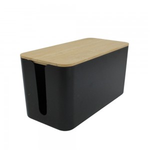 Cable Cord Concealing Box with Bamboo Lid - Large