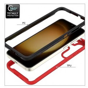 Tuff-Luv - Rugged Vault Case with Built in - Screen Protector - Compatible with the Samsung A36 5G - Red
