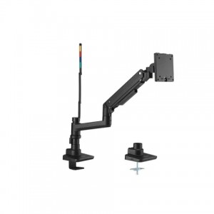 Kensington - Desk/Table Arm SmartFit Premium Heavy Duty Single Monitor Arm - Black -  Provides stable support for 1 x Monitors 49" 20kg (Clamped) with VESA 75- 100- 200- and 300 1:1 mounting patterns