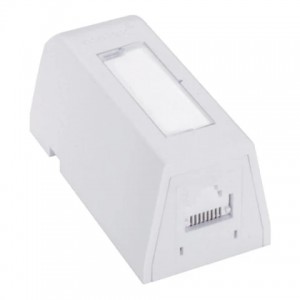 Molex CAT6A Surface Mount BOX-1PORT Populated Wh
