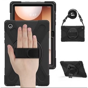Tuff-Luv - Armour Jack Rugged Case (includes Armstrap and Handstrap) Compatible with Samsung Galaxy Tab A11+ (2025/2026) 11" (SMX310/X315/X236/X230) - Black  - 1 Year Warranty