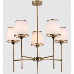 IRON &amp; GLASS CHANDLIER 5X40W SES