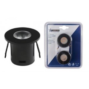 2 PACK 1W LED 4200K Bk Rd Star Light