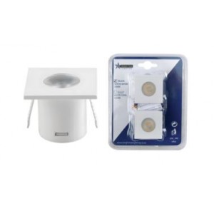 2 PACK 1W LED 3000K Wh Sq Star Light