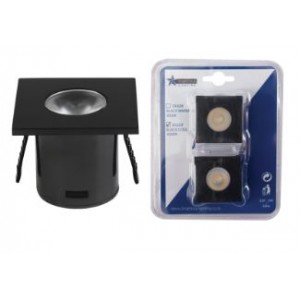 2 PACK 1W LED 4200K Bk Sq Star Light