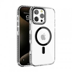 Tuff-Luv - Tough Acrylic 2 Tone Magnetic Magsafe Case Compatible with Apple iPhone 16 Plus - Black (This Case has a rugged clear design - protecting all edges) - The Best Rugged Case on the Market!! -