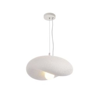 WHITE FOAMED PENDANT 1 x 60W ES 300MM