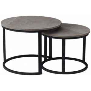 Everfurn Indus Nesting Coffee Table Ash Grey- Extra Large- 2 Piece- Modern Style