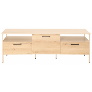 Everfurn Ellen TV Stand- Melamine- Powder Coated Steel Frame- 2 Drawers- Storage Cabinet