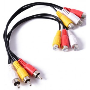 3 RCA Male To 6 RCA Female Splitter AV Cable 